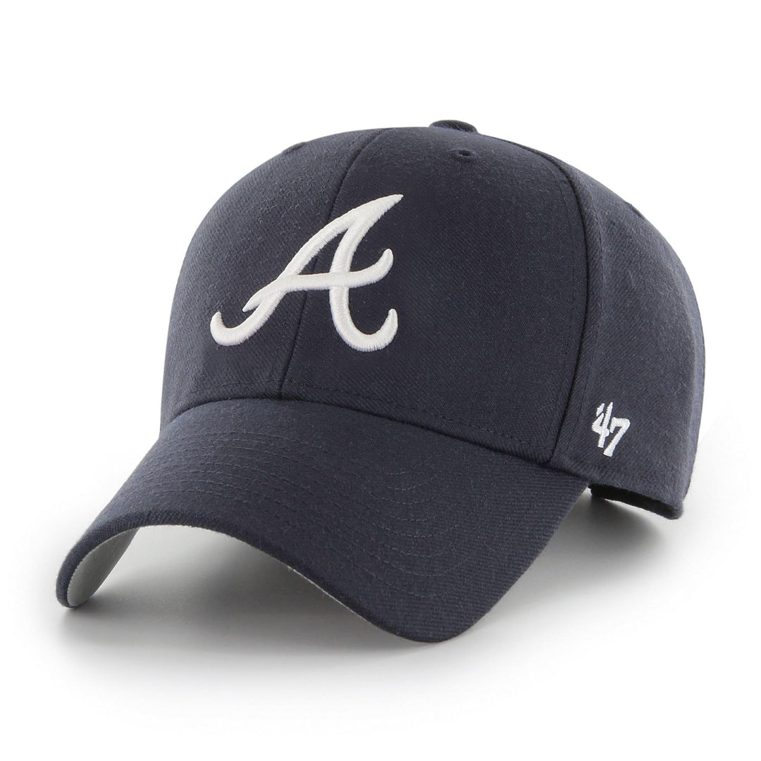'47 MLB Caps verstellbar Klettverschluss Baseball Kappe gebogener Schirm Teamlogo Einheitsgrösse Atl