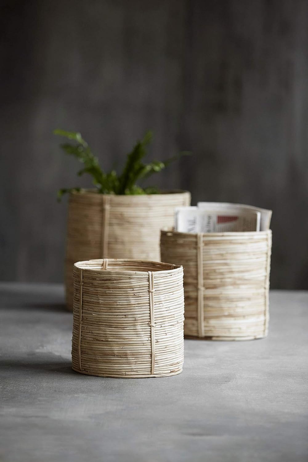 House Doctor 205730903 Korb, Chaka, Nature, Set mit 3 Grössen, S 22 cm. M: Dm 26 cm. L:Dm, h: 30 cm,