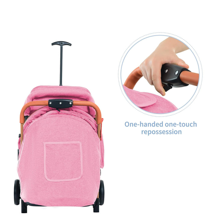 Ultrakompakter Kinderwagen für Kinder von 0 bis 6 Jahren, Reisewagen mit 5-Punkt-Sicherheitsgurt, Au