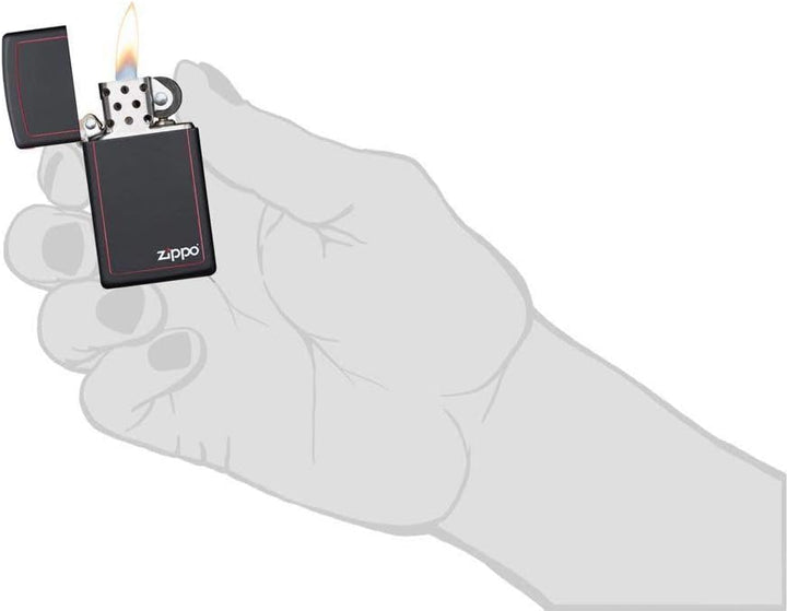 Zippo Black Matte Slim w/Border