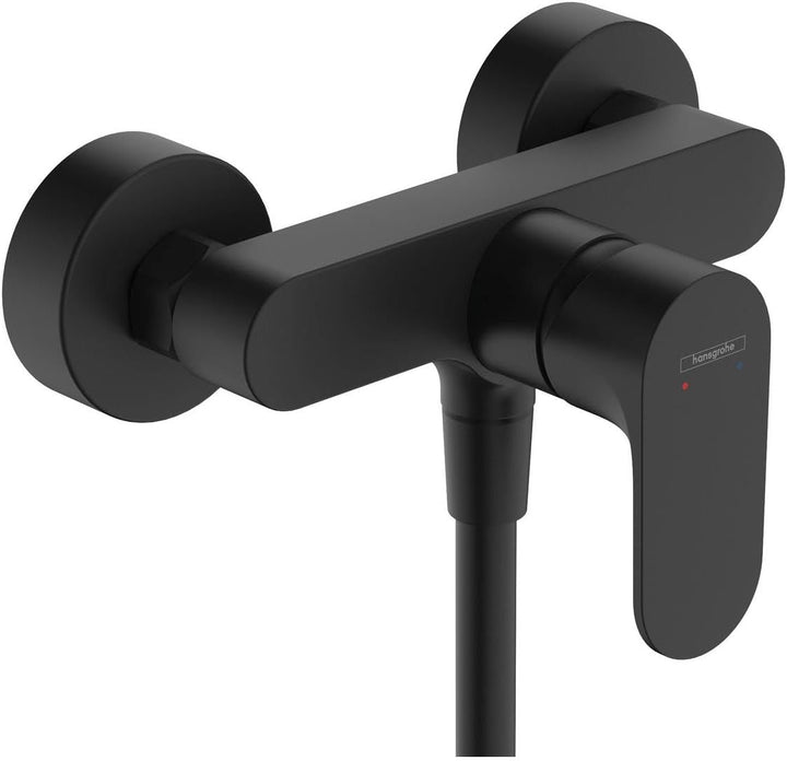hansgrohe Duscharmatur Rebris S, Aufputz Brausebatterie, Duscharmatur für 1 Funktion, Mattschwarz Ma