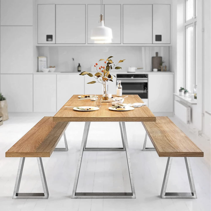mina concept 11-2 Tischkufen Edelstahl – Tischgestell Trapez-förmig – Aussenmasse 70 x 72 cm – Profi