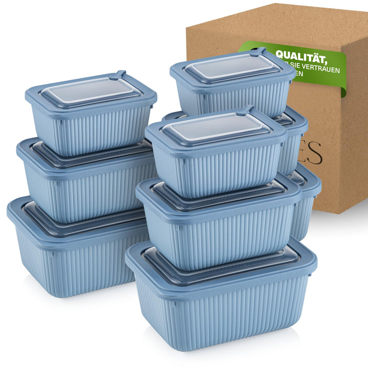 Frischhaltedosen im 9er Set mit transparentem Ventildeckel, Aufbewahrungsbehälter, Küche, stapelbar,