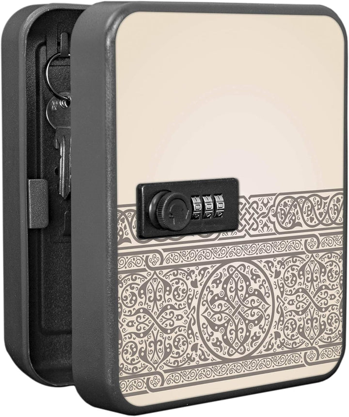 banjado® Burg-Wächter® abschliessbarer Schlüsselkasten mit Motiv Keltischer Knoten für 20 Schlüssel