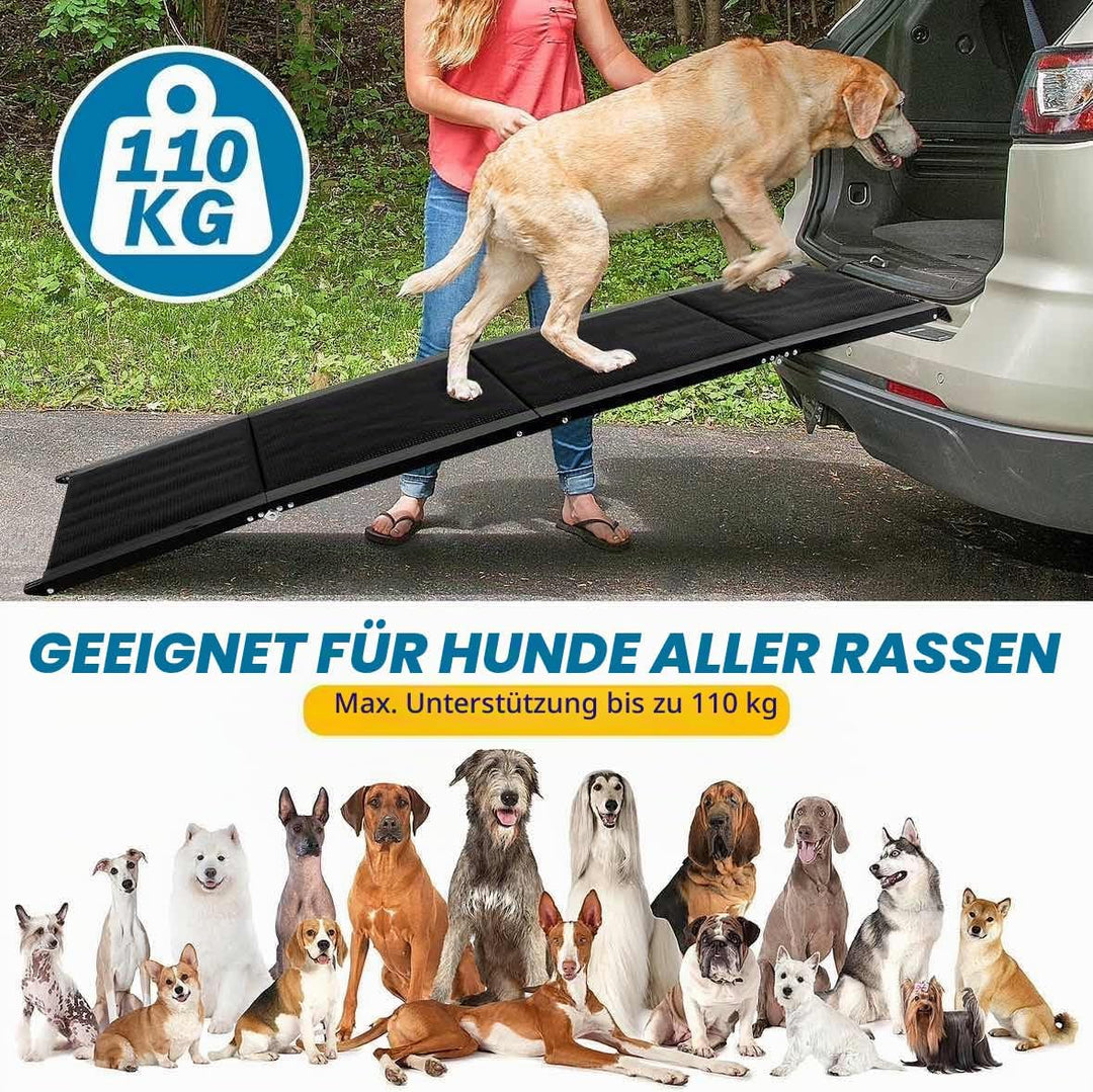 Hunderampe, 180 x 50cm Hunderampe Auto Klappbar, rutschfest Hunderampen für Autos, LKWs und SUV, bis