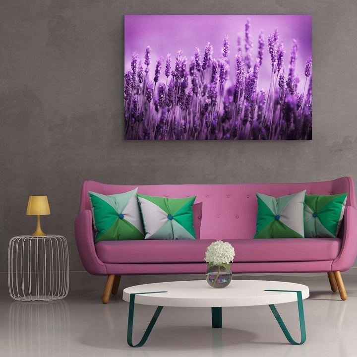 Startonight Bilder Lila Lavendel Feld Blumen, Leinwandbilder Moderne Kunst, Natur Wanddeko Kunstdruc