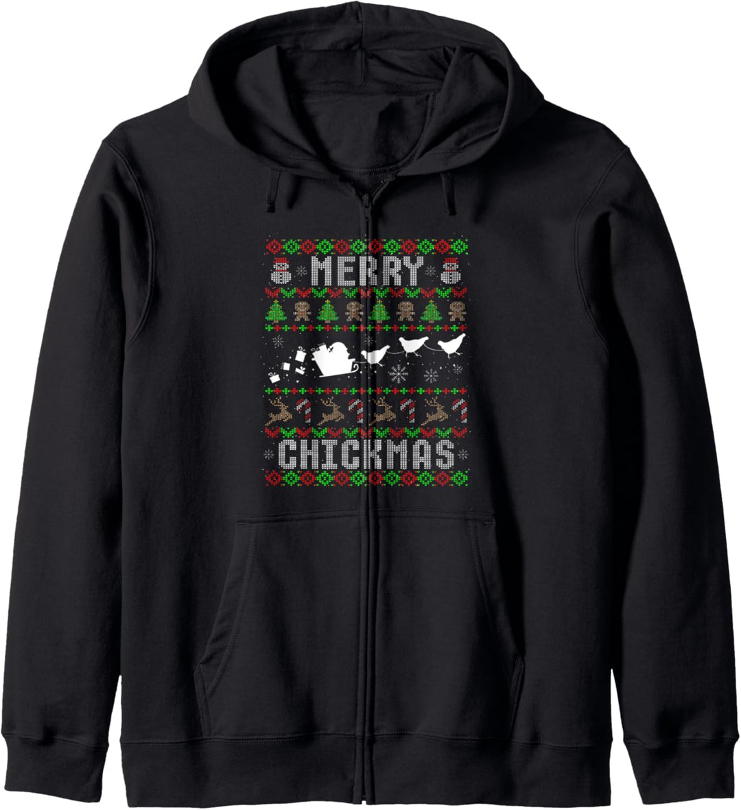 Lustiges Huhn Merry Chickmas Weihnachten Ugly Christmas Kapuzenjacke