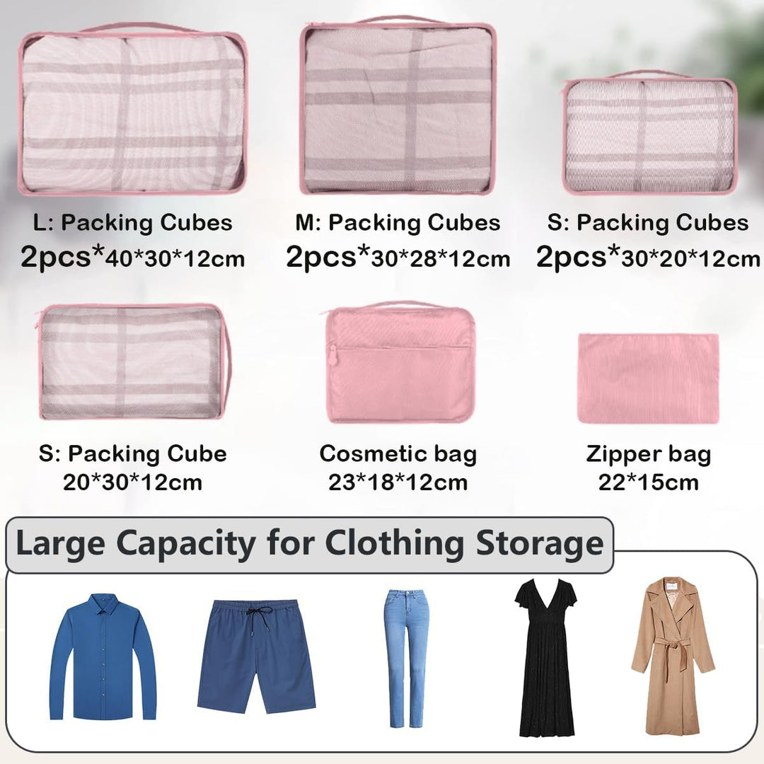 Grosse Koffer Organizer Set 12-teilig, Wasserdichte Packwürfel, Travel Organizer zum Gepäckpacken, F