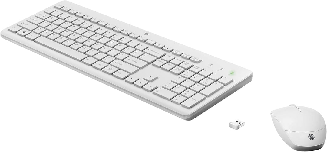 HP 230 Maus und Tastatur, kabellose Maus und Tastatur, USB Dongle, bis zu 16 Monate Akkulaufzeit, QW