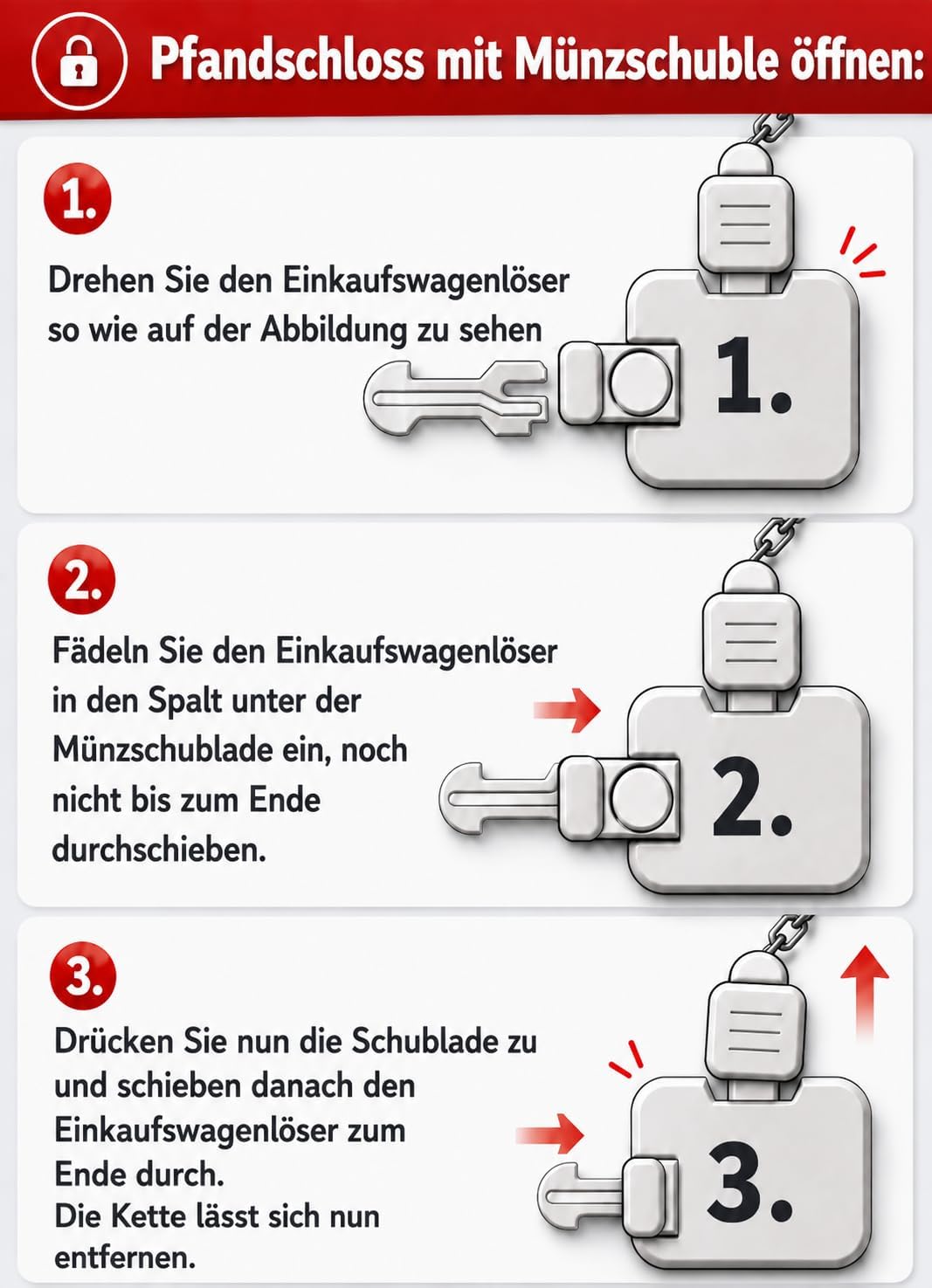 ZLIP® and Slide | Einkaufswagenlöser Carbon mit Schlüsselring | Einkaufswagenlöser für ALLE Einkaufs