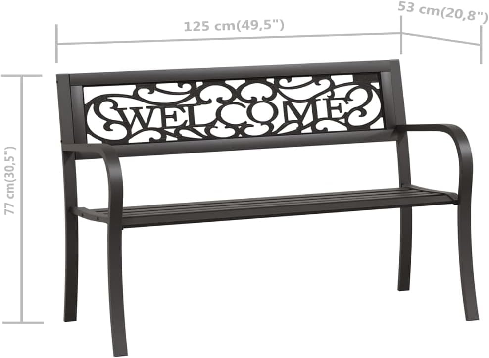 vidaXL Gartenbank Sitzbank Parkbank Gartenmöbel Bank Metallbank Balkonbank Terrassenbank Terrasse Ga