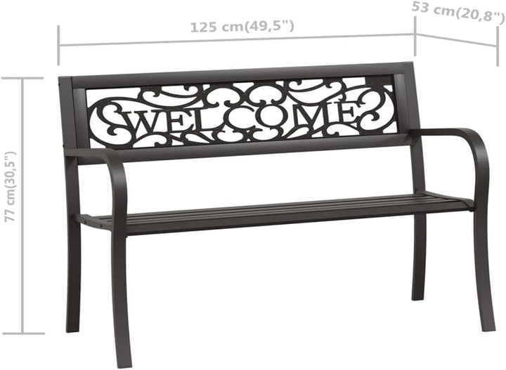 vidaXL Gartenbank Sitzbank Parkbank Gartenmöbel Bank Metallbank Balkonbank Terrassenbank Terrasse Ga