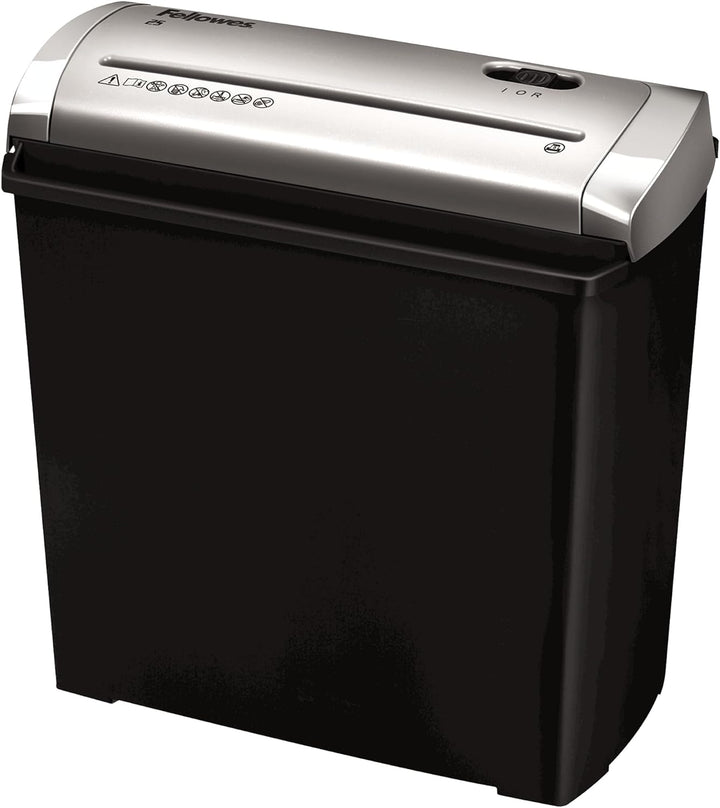 Fellowes Trito 2S – Aktenvernichter, Streifenschnitt, 5 Blatt, schwarz