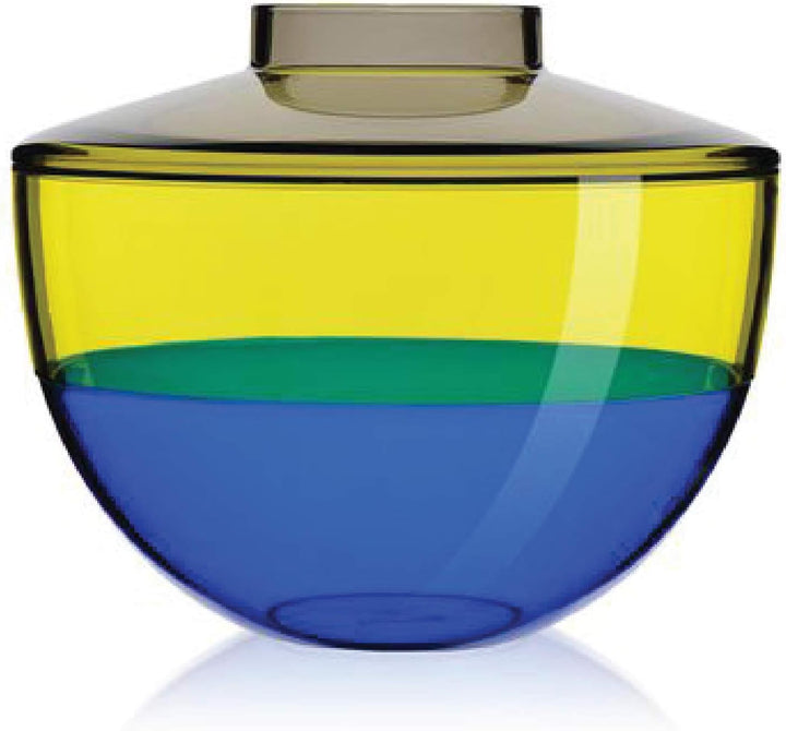 Kartell Shibuya Vase, Plastik, grau/gelb/blau, 27 x 22 cm Fumè/ Giallo/ Blu, Fumè/ Giallo/ Blu