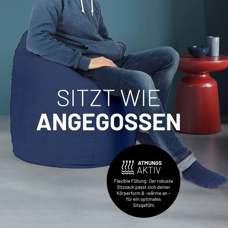 Lumaland Sitzsack Luxury 60x45cm | Microvelours Beanbag mit extra weichem & robustem Stoff | Für Erw
