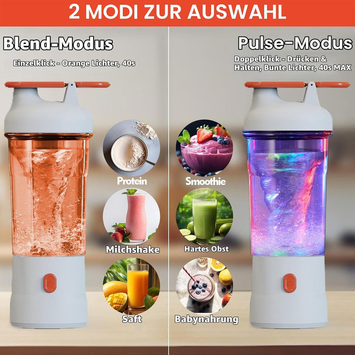 Tragbarer Mixer, 25oz tragbarer Mixer für Smoothies und Shakes mit 6 Klingen, wiederaufladbaren Misc