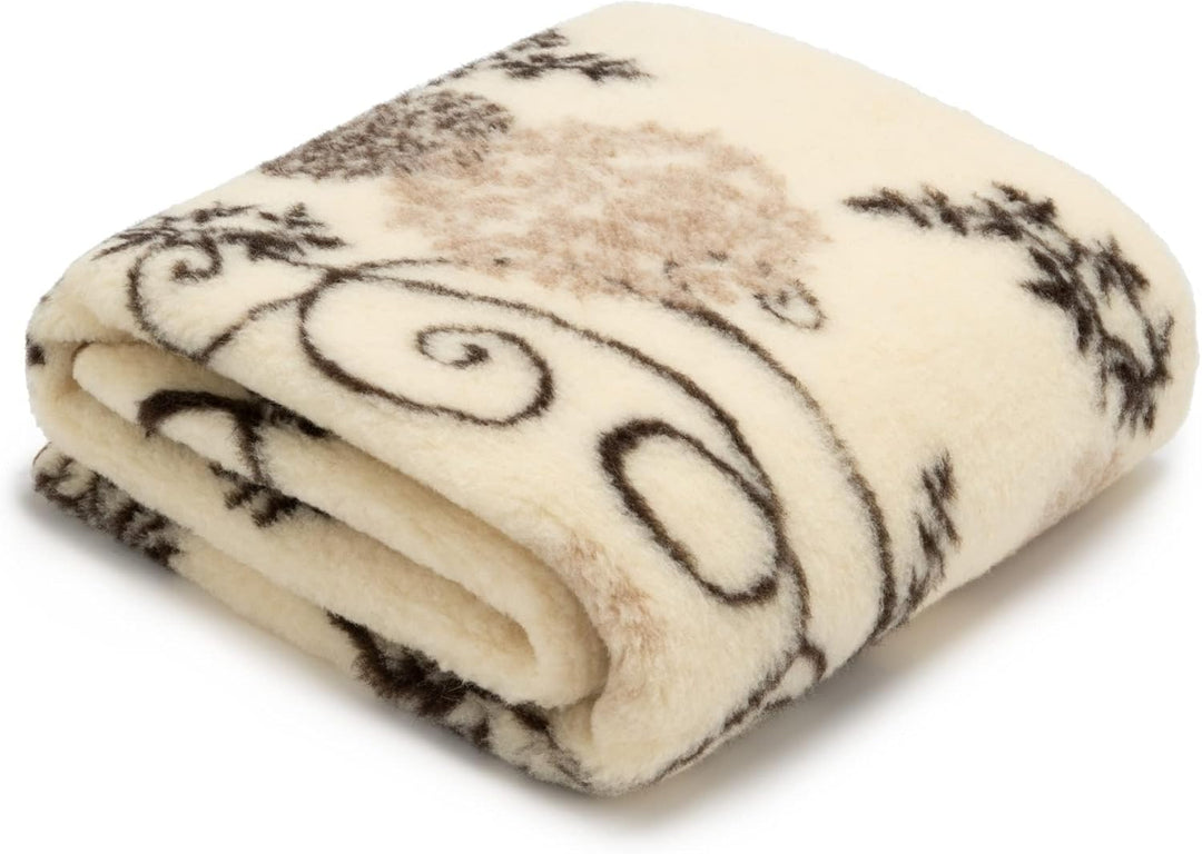 Merino Wolldecke Schurwolle 140x200 cm - Kuscheldecke aus 100% Merino Schafwolle - Gross und Flausch