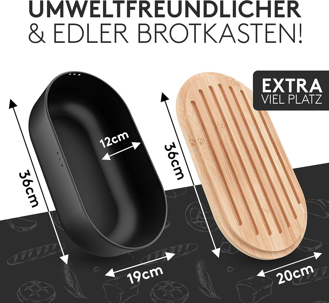 Vezato Brotbox – Nachhaltiger Brotkasten für lange Frische dank spezieller Beschichtung – Extra gros