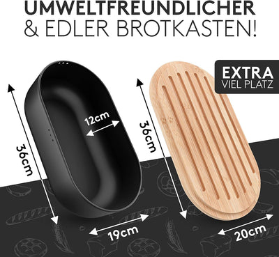 Vezato Brotbox – Nachhaltiger Brotkasten für lange Frische dank spezieller Beschichtung – Extra gros