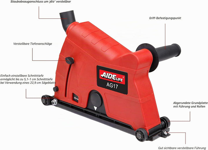 Aidelife Absaughaube für Winkelschleifer 230mm mit Montagewerkzeug 230 mm, 230 mm