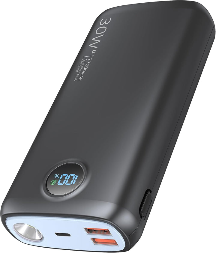 Power Bank, 27000mAh 30W PD3.0 QC4.0 4.5A Schnelles Aufladen, USB C Eingang und Ausgang Externer Akk
