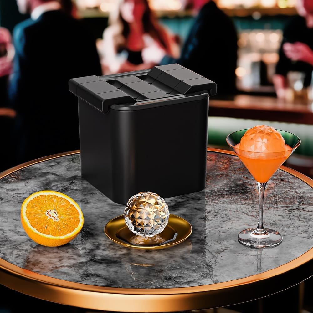 Kristall Klar Eiswürfelbereiter, 2.36in Riesige Eiswürfelform für Bourbon Old Fashioned Whisky, Sili