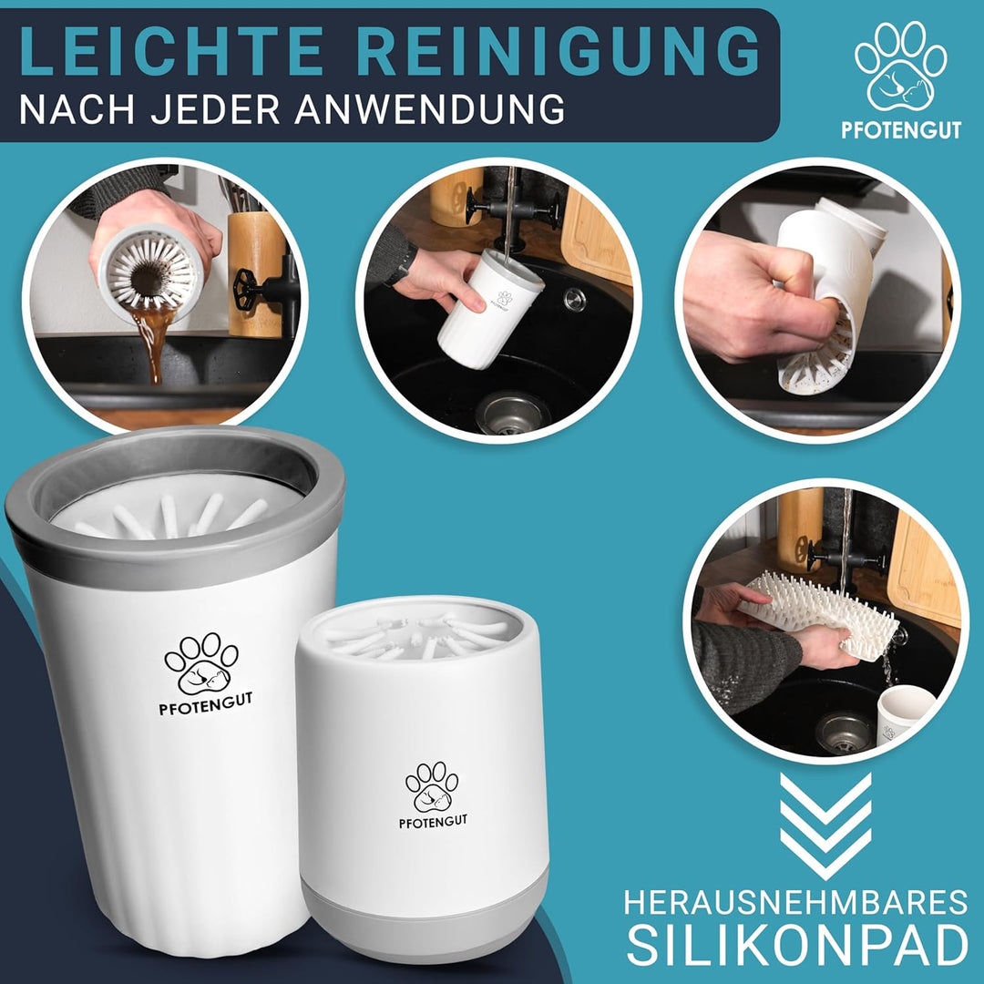 PFOTENGUT® Pfotenreiniger für Hunde [Grösse S&L ] - sanfter Hundepfoten Reiniger für grosse/kleine H