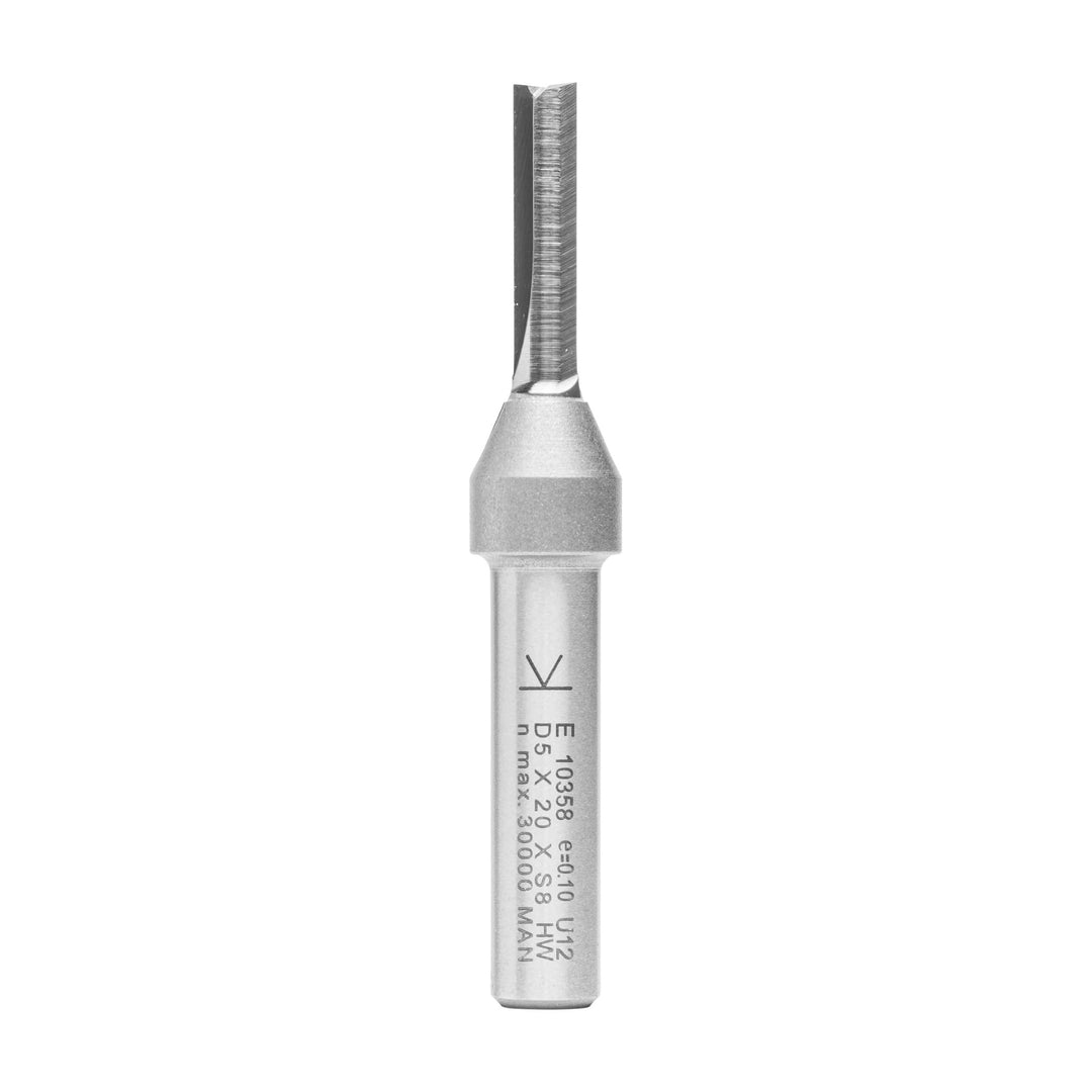 ENT 10358 Nutfräser VHW, Schaft (S) 8 mm, Durchmesser (D) 5 mm, NL 20 mm, SL 32 mm, GL 65 mm, mit Vo