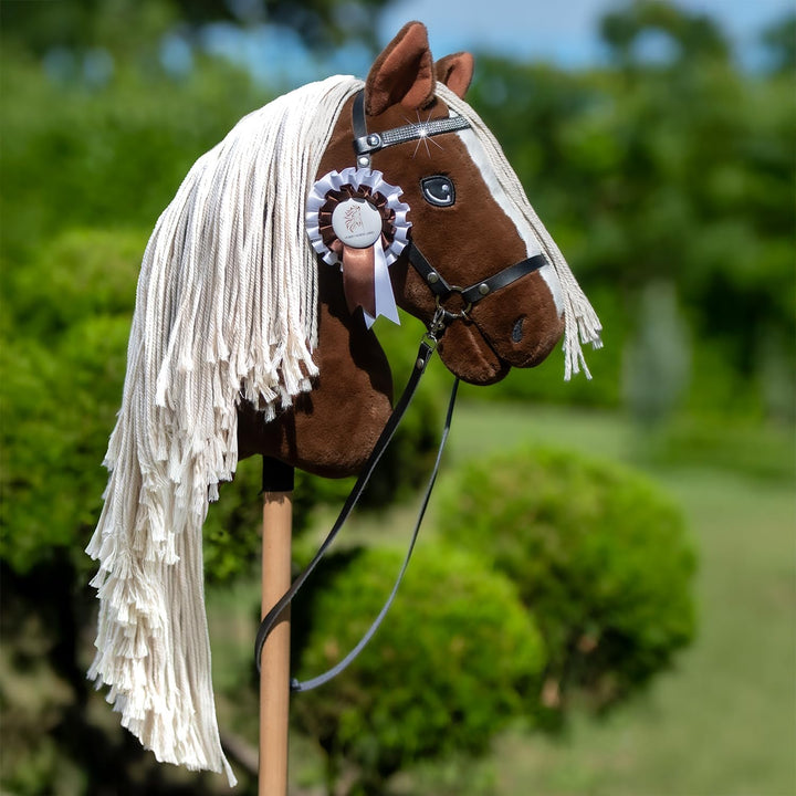 Hobby Horse A3 Sunny Dream – dunkles Alezan-Pferd mit gewaschenem Rosshaar – komplettes Netz mit gli