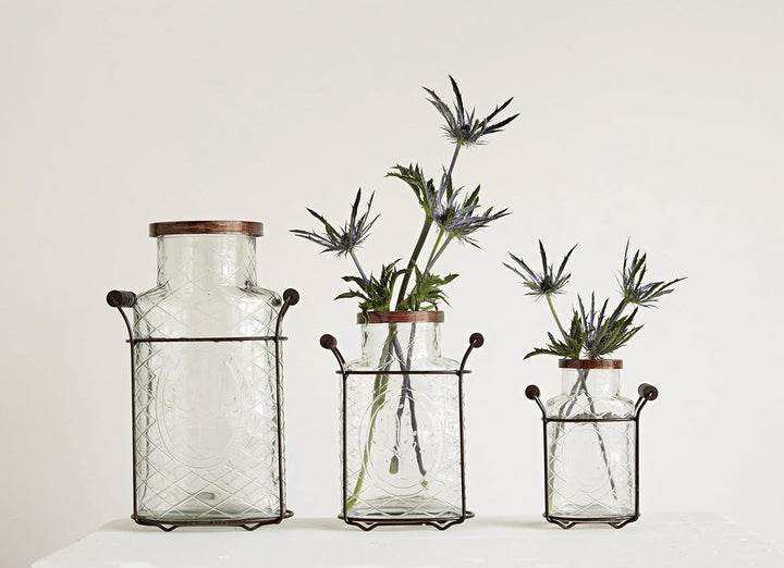 Creative beeinflusst de3875 Glas und Metall Vase, 26,7 cm, L