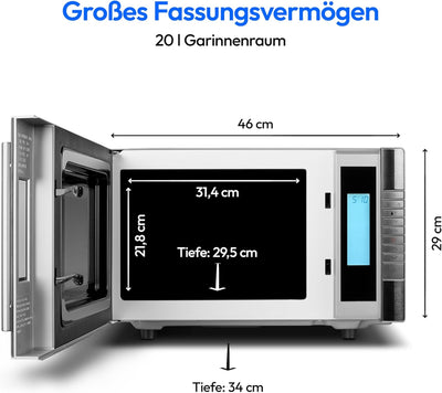 MEDION MD 14482 Mikrowelle mit Grill / 20L Garraum / 8 Automatikprogramme / Auftaufunktion / 800 Wat