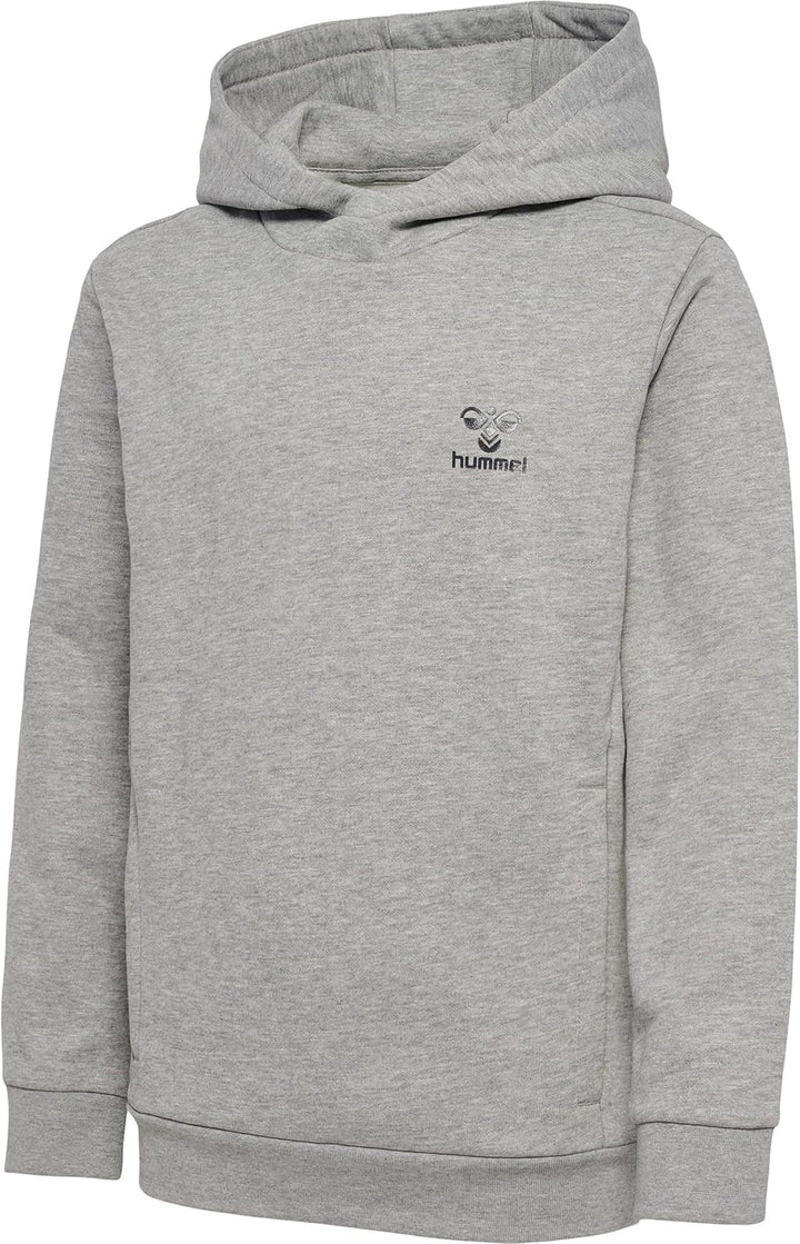 hummel Uni_Kids Hmloffgrid Hoodie Kids Hooded Sweatshirt 128 Grey Melange/Forged Iron, 128 Grey Mela