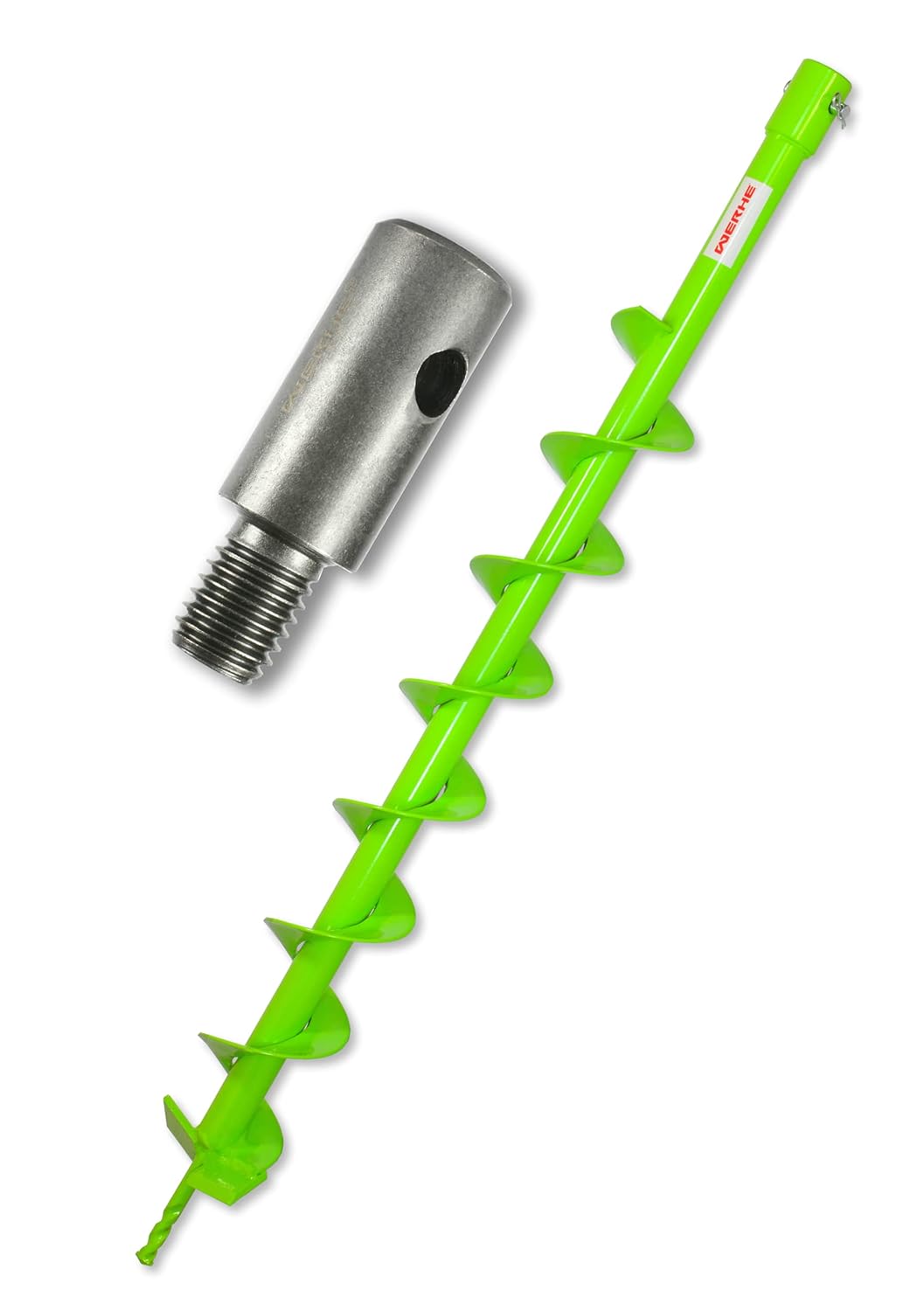 WERHE® Profi Bohrer, Erdbohrer für bohrmaschine 80 mm robust mit m14 Adapter - Pfahlbohrer Brunnenbo