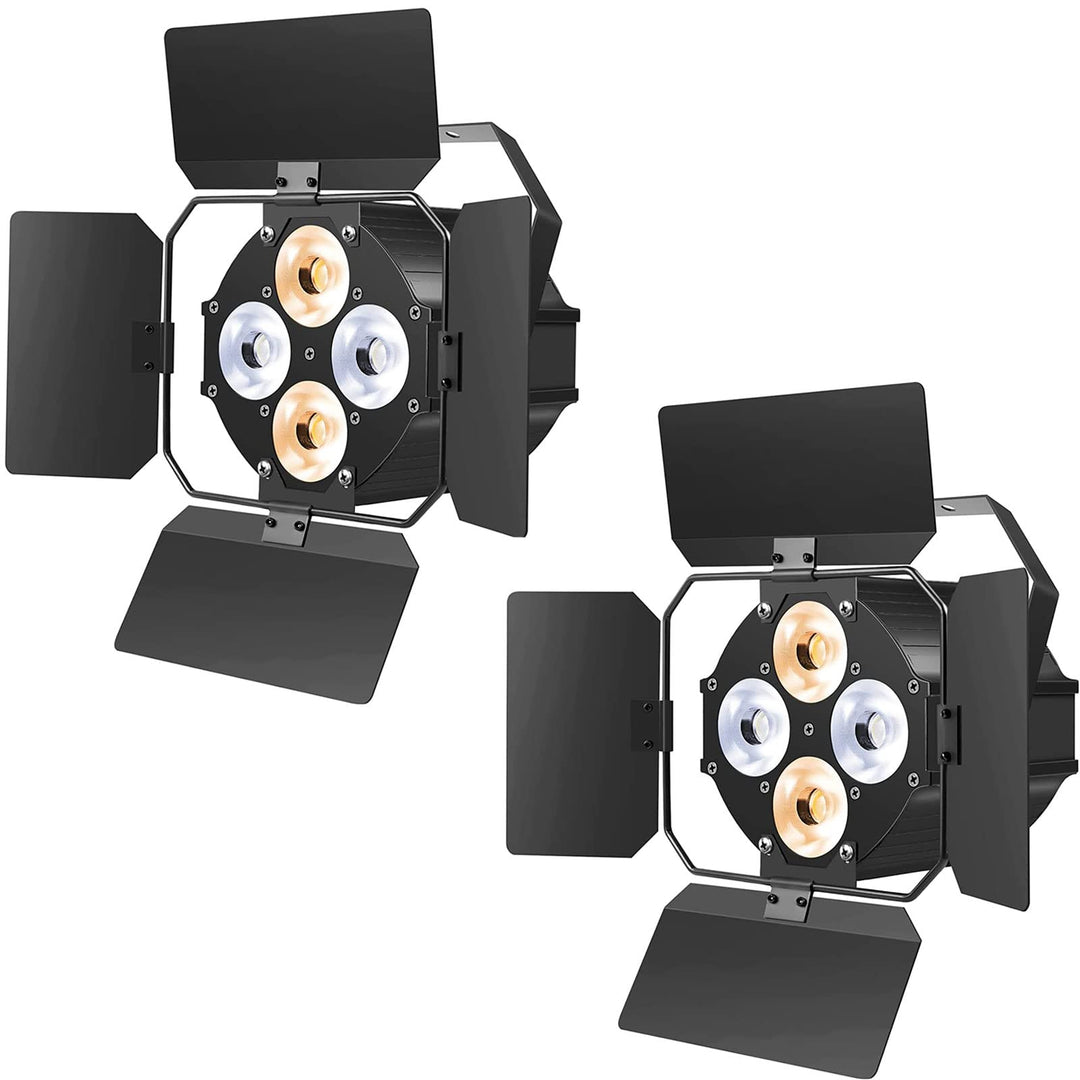 ZonQoonz 2PCS 120W COB Par Licht, 4 LED Par Strahler 2 in 1 kalt/Warmweiss Lichteffekte mit Verdunke