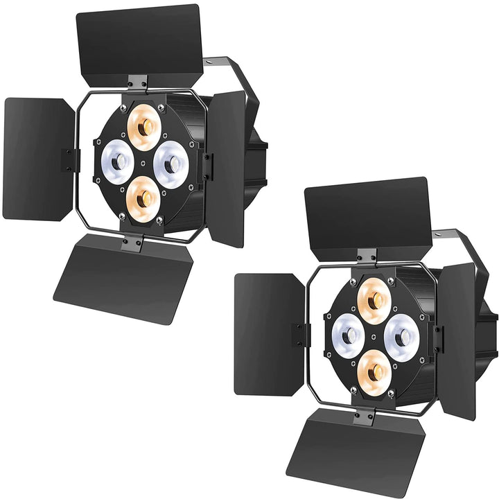ZonQoonz 2PCS 120W COB Par Licht, 4 LED Par Strahler 2 in 1 kalt/Warmweiss Lichteffekte mit Verdunke