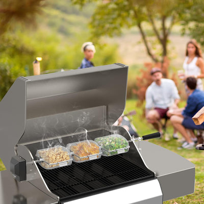 Onlyfire Universal Edelstahl Grillkorb für Drehspiess, Grillrondell für Grillspiess, Grillspiesskorb