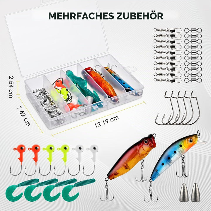 Gonex Teleskop-Angelrute und Rollen-Set mit Angelschnur, Angelköder-Set und Zubehör und Tragetasche