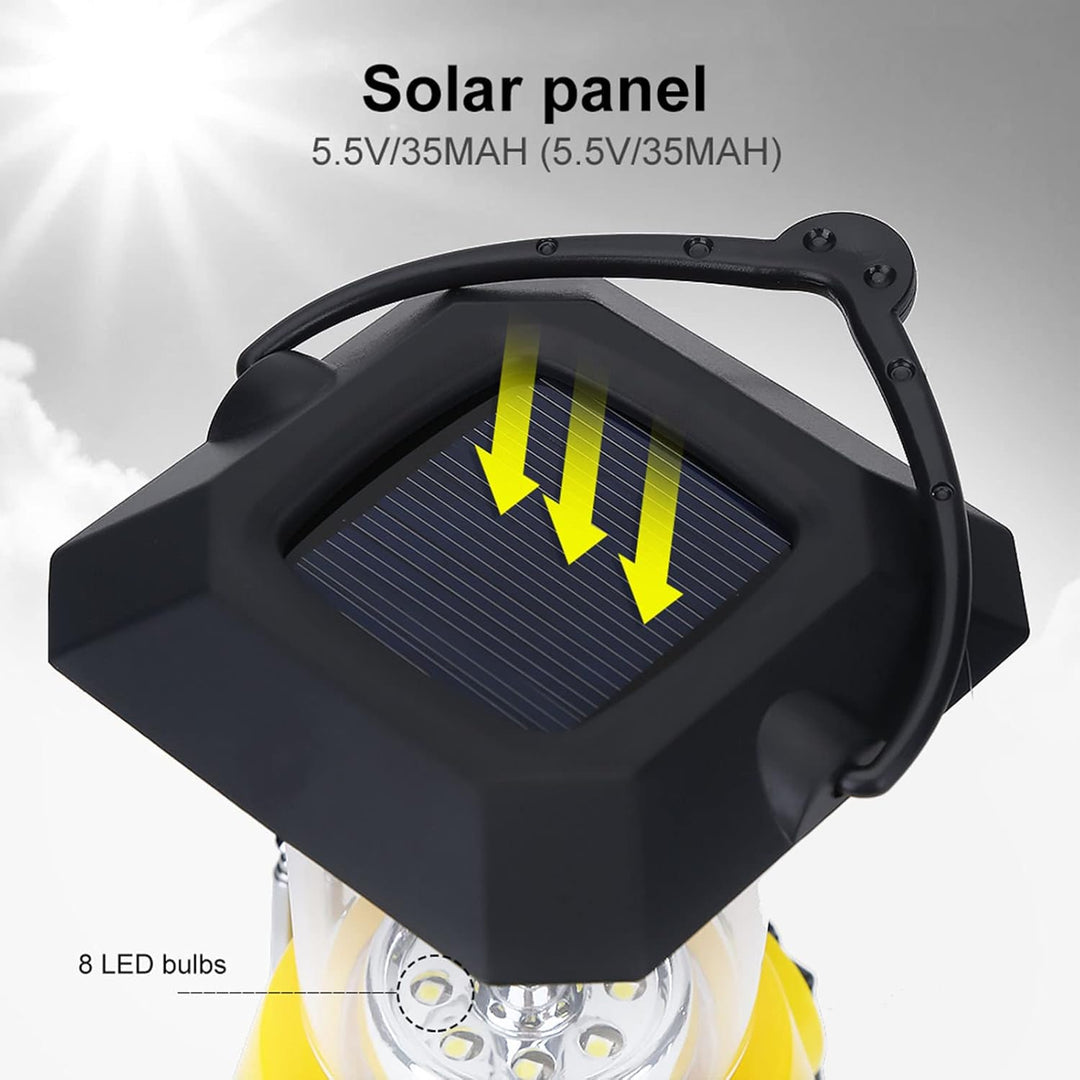Elprico Dynamo Taschenlampe,Tragbar Kurbelradio mit Handyladefunktion Solar,Radio Kurbel Notfall mit