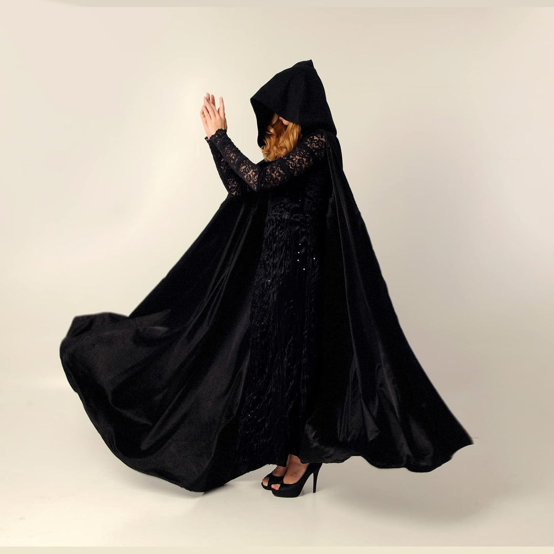 Halloween kostüm, Umhang Halloween Unisex umhang Cosplay kostüm Samt Kapuzenumhang Schwarz XXL, Schw