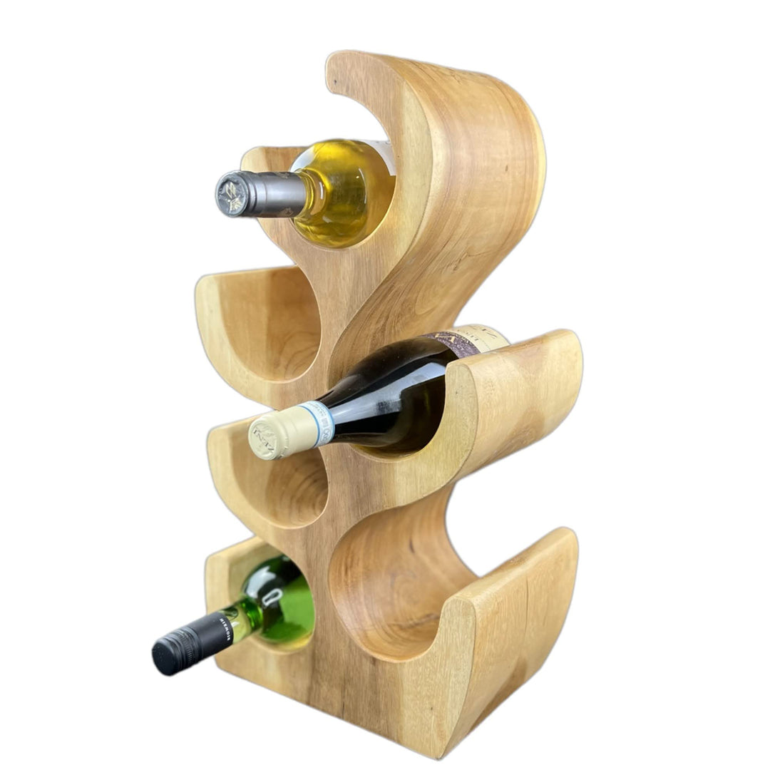 Weinregal Stehend Massiv Holz (50/70/100x27x18) Freistehender Weinhalter Massivholz Flaschenhalter (