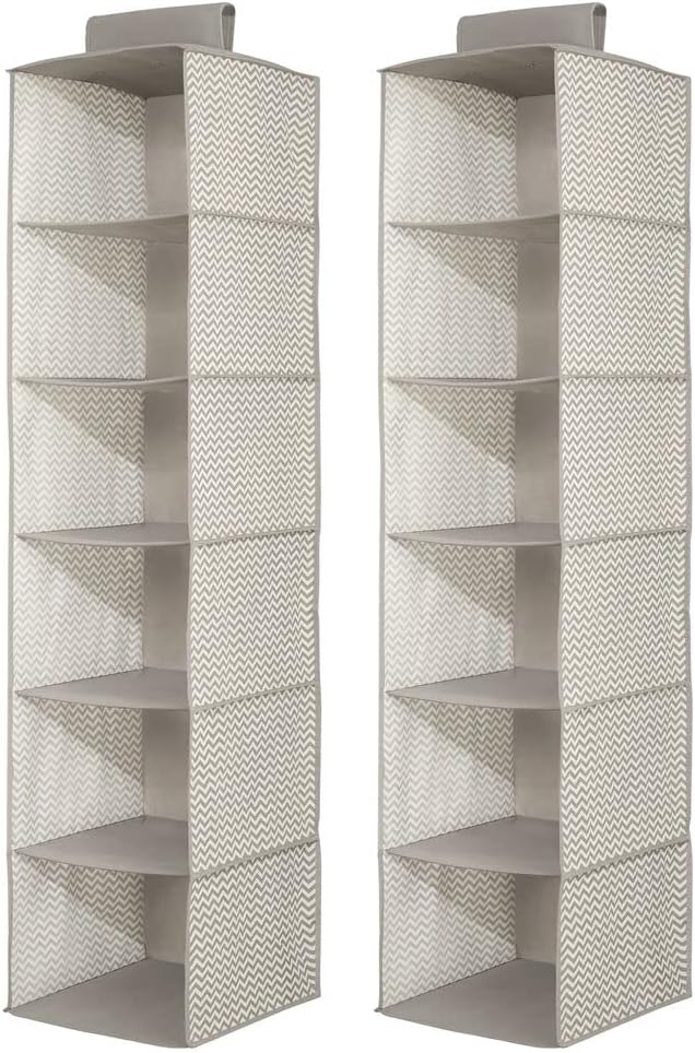 mDesign 2er-Set hängender Stoffschrank – der ideale Hängeschrank aus Stoff – perfekt als Hängeregal