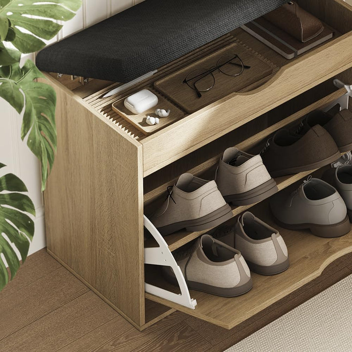 Vicco Schuhbank Schufy, Sonoma, 60 x 51 cm mit 2 Fächern, Sonoma