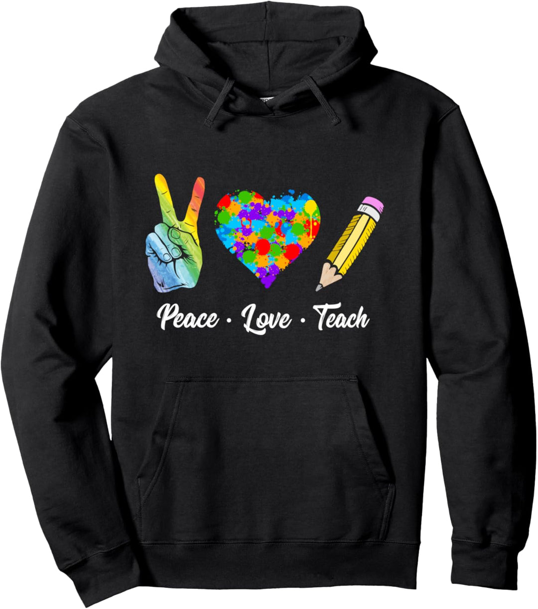 Frieden Liebe Teach Süsse Lehrerin Peace Lovers Pullover Hoodie