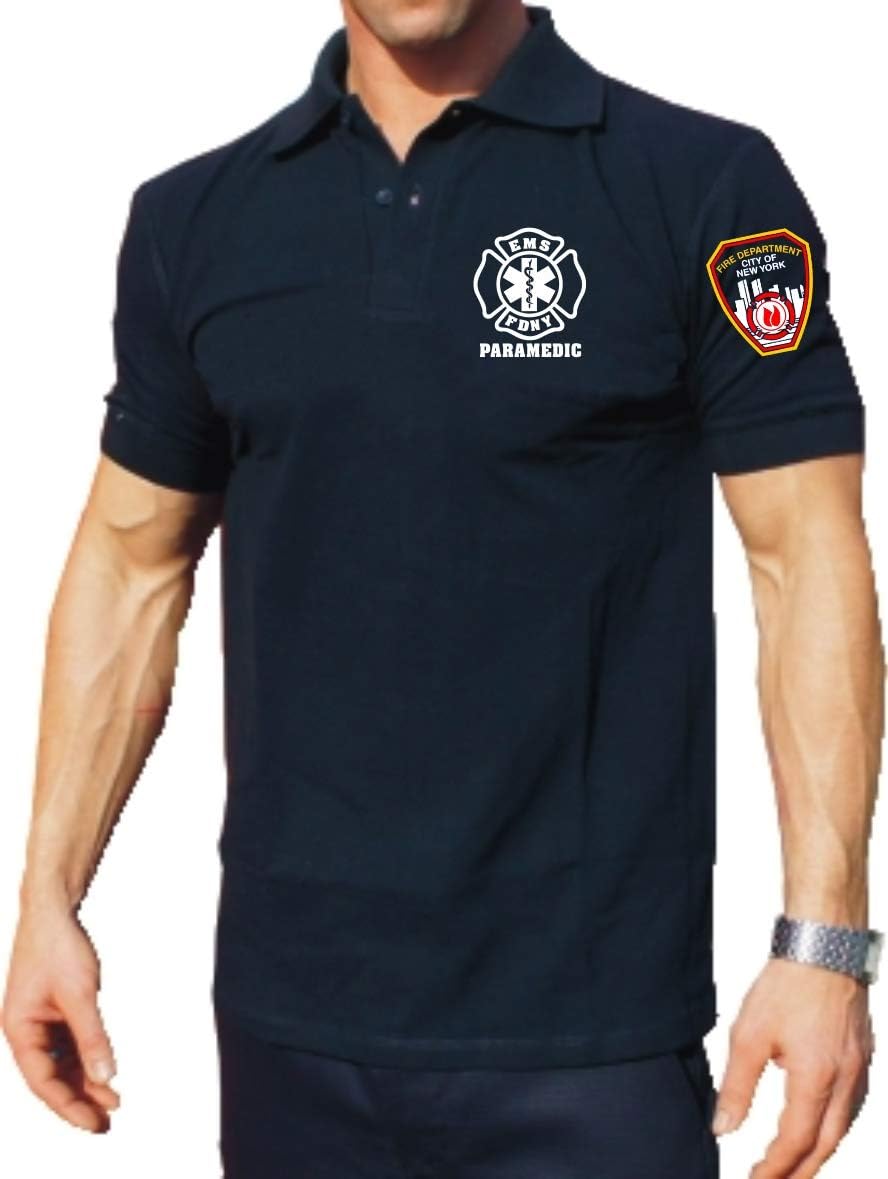 feuer1 Poloshirt Navy, New York Fire Department Paramedic XL navy, XL navy