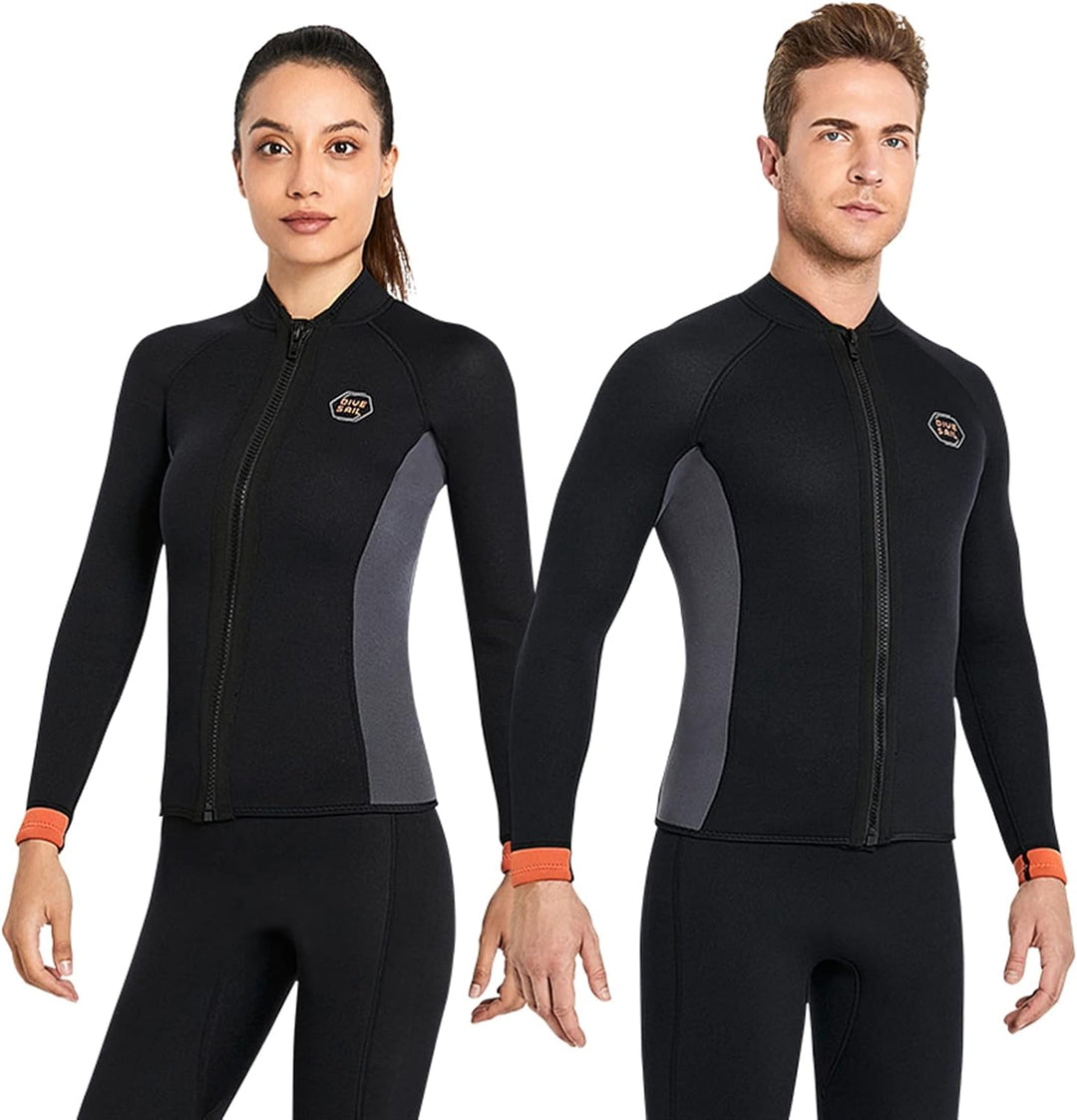 Heavyoff Neoprenanzug Tauchanzug Jacke Damen Herren 3mm Neoprenjacke Wassersport Badeanzug mit Reiss