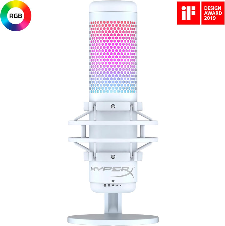 HyperX QuadCast S, RGB USB-Kondensatormikrofon für PC, PS5, Mac, Stossgeschützte Halterung, 4 Richtc