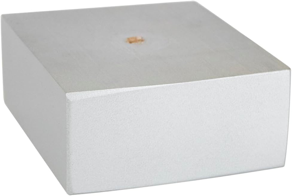 P17| 978 Set 4 Füsse + Schrauben | Satiniertes Silber | Höhe 6,5 cm - L. 16x14 cm | Beine für Sofas,