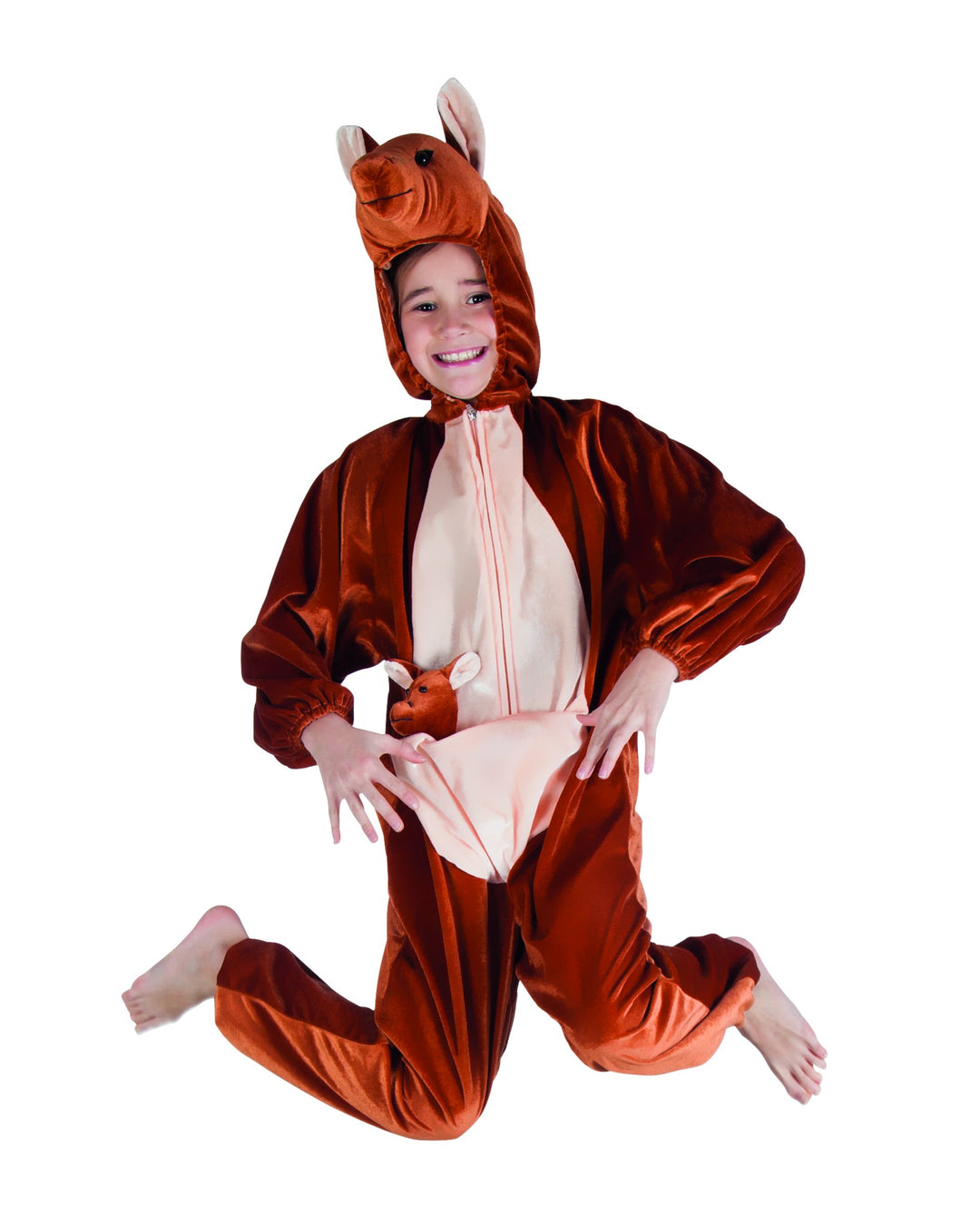 Boland 88212 - Kinderkostüm Känguru aus Plüsch, Grösse 140, für Jungen und Mädchen, Kinderfasching,