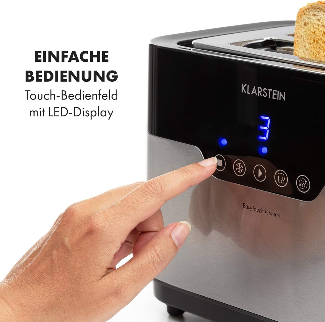 Klarstein Arabica Toaster - 920W, Touch-Bedienfeld, LED-Display, Auftau, Aufwärm- und Abbruchfunktio