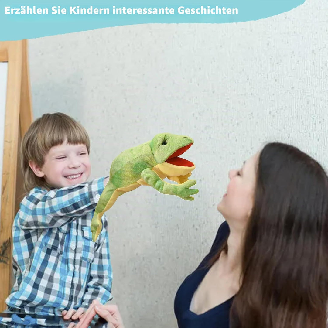 Lilizzhoumax Frosch Handpuppe Kuscheltier Simuliertes Tier Frosch Handpuppe aus Plüsch Kawaii Niedli